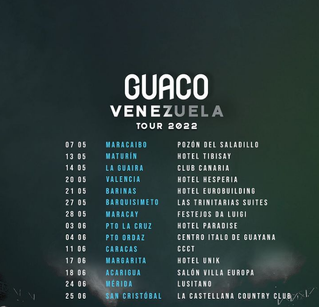La gira de Guaco concluirá a finales de junio. Foto Instagram